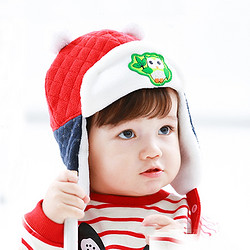 婴儿帽子冬季加厚6-12个月宝宝帽子秋冬1-2岁童帽保暖加绒雷锋帽