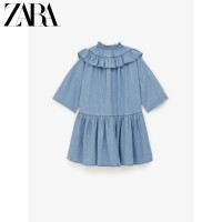 ZARA 童装女童 牛仔布荷叶边连衣裙 08574723400