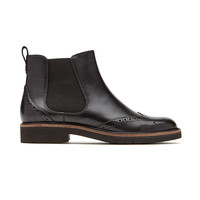 Rockport/乐步2019秋冬新品布洛克冬靴黑色牛皮短靴时装靴CH6382