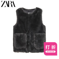 ZARA 新款 童装女童 冬装人造皮草效果背心外套 03791708922
