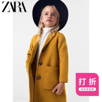 ZARA 新款 童装女童 滚边中性风大衣外套 05854712305