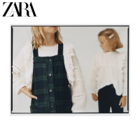 ZARA 新款 童装女童 秋冬纽扣饰格子背心裙 01639722400