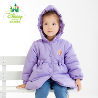 迪士尼(Disney) 秋冬儿童外套女童中长款保暖连帽棉服154S736 浅紫 120cm