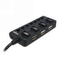 浩客（HawK） H700 节能大师7-Port USB 2.0 HUB 经典黑色