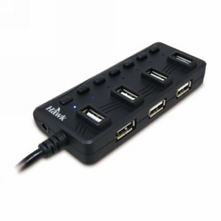 浩客（HawK） H700 节能大师7-Port USB 2.0 HUB 经典黑色