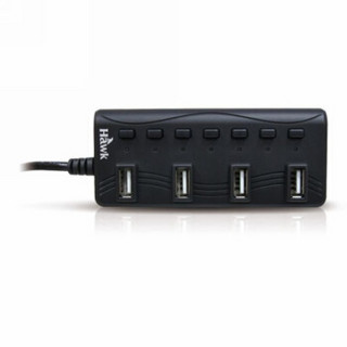 浩客（HawK） H700 节能大师7-Port USB 2.0 HUB 经典黑色