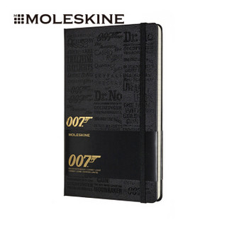 MOLESKINE  007系列特别版笔记本子 商务办公会议记事本 电影片名封面手账本文具 黑色大型横间