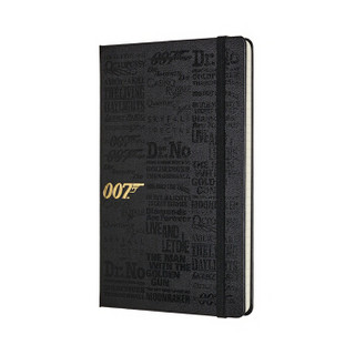 MOLESKINE  007系列特别版笔记本子 商务办公会议记事本 电影片名封面手账本文具 黑色大型横间