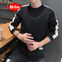 Lee Cooper 卫衣男2019秋冬男士修身时尚休闲长袖卫衣男纯色简约百搭潮流个性款     9001 黑色/常规 XL