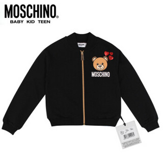 莫斯奇诺 MOSCHINO 奢侈品童装 女童外套长袖透气拉链款小熊红心图案HDF01Z LDA12 60100 8A/8岁/128cm