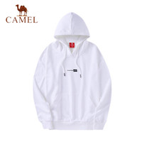 骆驼(CAMEL) 卫衣男女潮流运动连帽套头衫宽松休闲薄款学生外套 C9W142625 女款米白 XXL