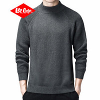 Lee Cooper  针织衫男士 2019秋冬新款针织衫男士圆领套头打底衫潮流修身毛衣长袖  XL-XR922 深灰 XL