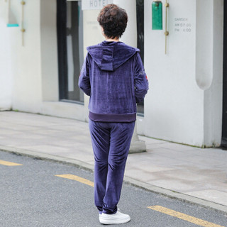 Markentsee 2019秋装新品中老年女装妈妈装洋气休闲运动两件套装长袖外套裤子 WLPLMYZ29 紫色 2XL