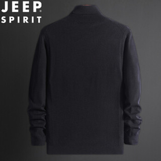 吉普 JEEP 男毛衣2019秋冬季新款男士休闲高领毛衣青年时尚套头针织打底衫上衣  BD-8986 浅蓝 3XL