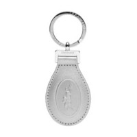 LONGCHAMP 珑骧 2019新品 女士Le Foulonné系列银色金属配皮钥匙圈钥匙扣 6926 078 023