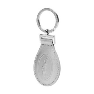 LONGCHAMP 珑骧 2019新品 女士Le Foulonné系列银色金属配皮钥匙圈钥匙扣 6926 078 023
