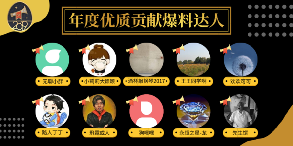2019年度爆料达人新鲜出炉!看看有没有你眼熟的?