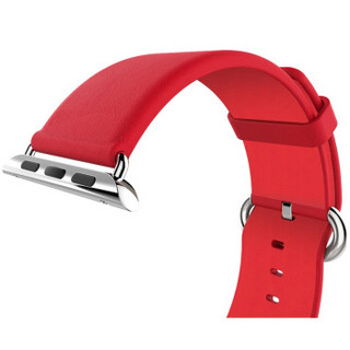 BIAZE 苹果Apple Watch手表表带 iwatch时尚商务真皮腕带 红色 适用于苹果手表-38mm