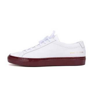 COMMON PROJECTS 男士白色酒红色皮革系带板鞋运动鞋 2162 0539 41码