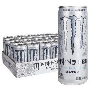 可口可乐 魔爪 Monster 能量型 维生素饮料 运动饮料 无糖白罐330ml*24罐 整箱