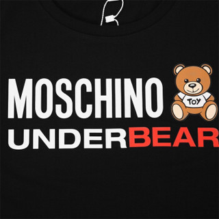 MOSCHINO UNDERWEAR 莫斯奇诺 19秋冬新品 女士黑色小熊图案棉质圆领短袖T恤 Z A1904 9003 0555 XS码