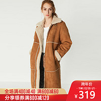 30日:C＆A仿皮毛一体中长款大衣女 冬新款保暖加厚外套CA200211049