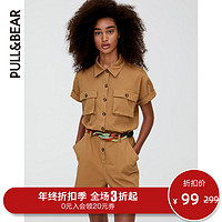 PULL&BEAR; 季新款口袋工装连体裤子女2019新款短裤女 09637355