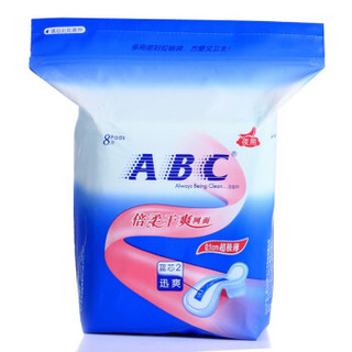 ABC 超极薄 干爽网面 卫生巾 323mm*3片甜睡夜用（新旧包装随机发）