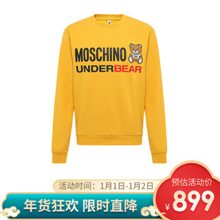 MOSCHINO UNDERWEAR 莫斯奇诺 19秋冬新品 男士黄色小熊印花图案棉质圆领长袖卫衣 1 A1701 8126 0030 L码