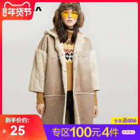 6日0点 KAMA女中长款加绒加厚休闲开衫外套女 7417771 *4件