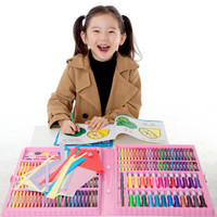 煦贝乐 儿童画笔 粉色228件套 画画套装蜡笔水彩笔绘画文具工具盒美术学生礼物学习用品绘画笔礼盒装彩色笔