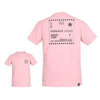 VERSACE JEANS 范思哲 奢侈品 男士粉色棉纤圆领短袖T恤 B3GTB76D 36620 403 M码