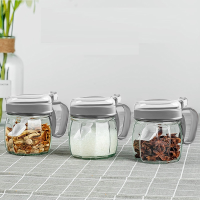 玲珑玻璃 无铅玻璃调料罐 350ml*3只装