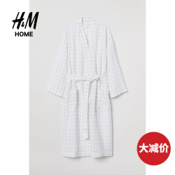 Hm 家居用品睡袍至臻品质家居服水洗亚麻中长薄款 什么值得买