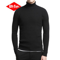 Lee Cooper  针织衫男士 2019秋冬新款高领毛衣韩版修身纯色针织衫上衣套头打底衫 XL-XR811 黑色 2XL