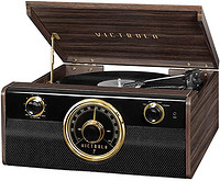 Victrola 木质 Metropolitan 中世纪现代蓝牙唱片播放器，3 速转盘和收音机