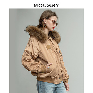 MOUSSY 028BAY30-5550 女款棉服大衣 米色070 00001