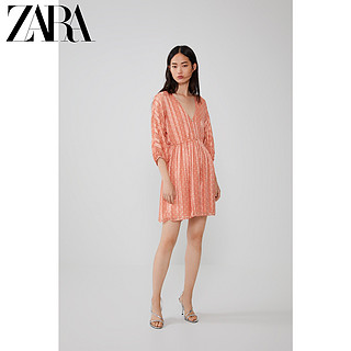 ZARA 05107307623 波点拼接连衣裙
