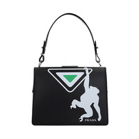 PRADA 普拉达 Light Frame系列 女士牛皮单肩包 1BK043-MS32OMA-F070E 黑色 迷你