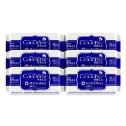 Cottontree 棉德生活 酒精消毒湿巾 10片*6包 *3件