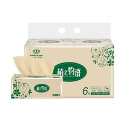 花弄影本色竹浆抽纸3层100抽6包面巾纸卫生纸巾餐巾纸 *2件