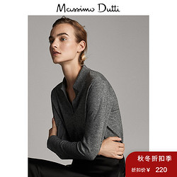 秋冬大促 Massimo Dutti早秋女式立领针织衫长袖上衣 05606538809