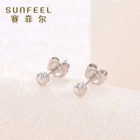 SUNFEEL 赛菲尔 PT950铂金 闪耀车花圆珠耳钉