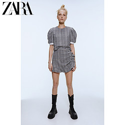 ZARA 08400211403 女款珍珠纽扣斜纹软呢上衣