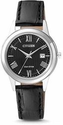CITIZEN 西铁城 光动能 LEATHER 石英女士手表 FE1081-08E