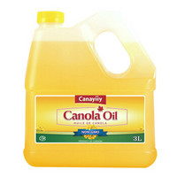 加拿大原装进口非转基因食用油 canayiiy芥花籽油3L桶装 低芥酸冷榨植物菜籽油 *3件