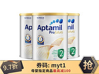 Aptamil 澳大利亚 爱他美 白金版奶粉2段 6-12个月 900g 3罐装