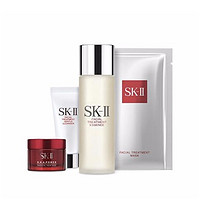 SK-II 限量护肤四件套装（神仙水75ML+洁面霜20G+肌源修护面霜15G+面膜1片）