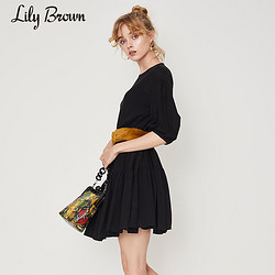 Lily Brown LWFO194015 雪纺棉五分袖分层蛋糕连衣裙 *2件