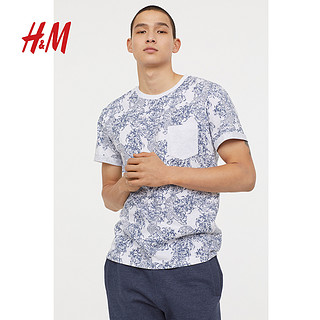 H＆M HM0671777 男士印花口袋T恤